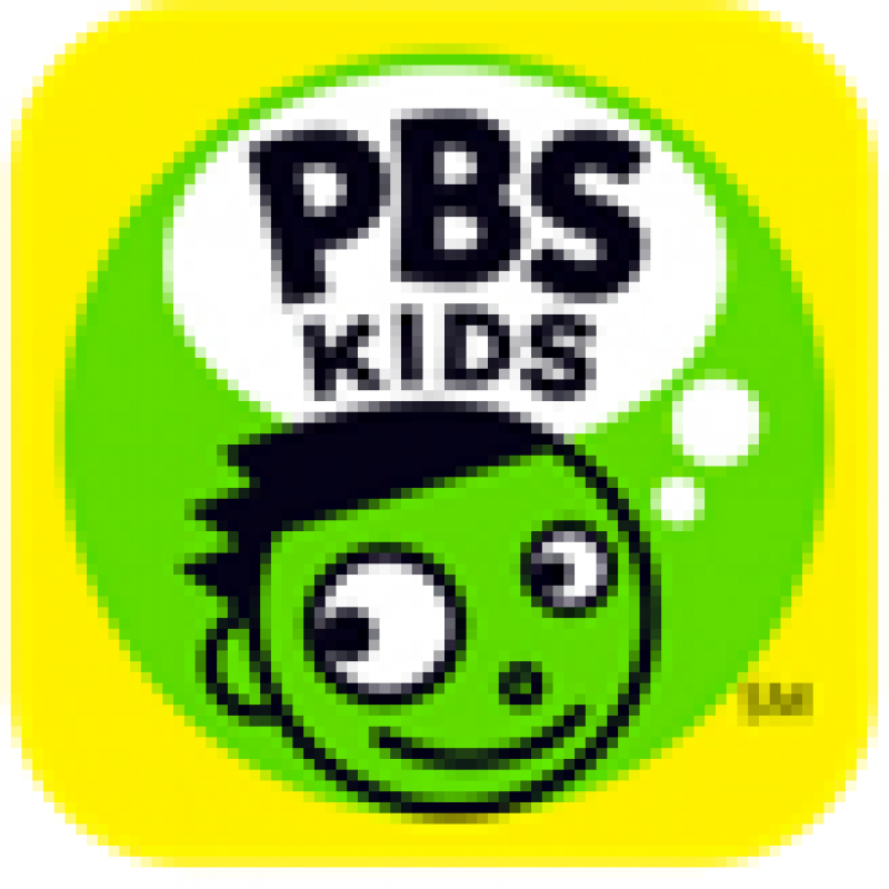 PBS Kids green and yellow logo with face