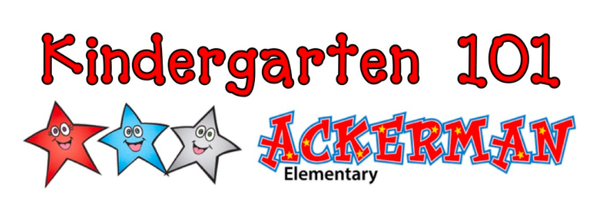 Ackerman Kindergarten 101 logo with Stars