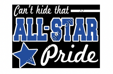 Can't hide that All-Star Pride logo blue and white lettering on black