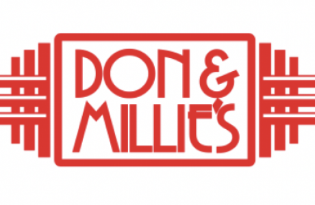 Don & Millie's Restaurant logo red lettering on white background
