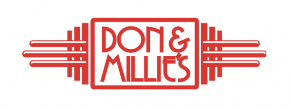 Don & Millie's Restaurant logo red lettering on white background