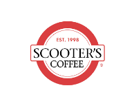 Scooter's Coffee logo with Scooter's Coffee in black font and EST 1998 in Red inside a red circle