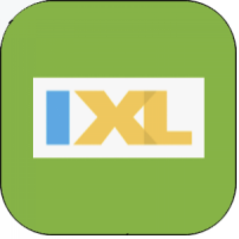 IXL ogin logo green background with blue I & yellow XL lettering
