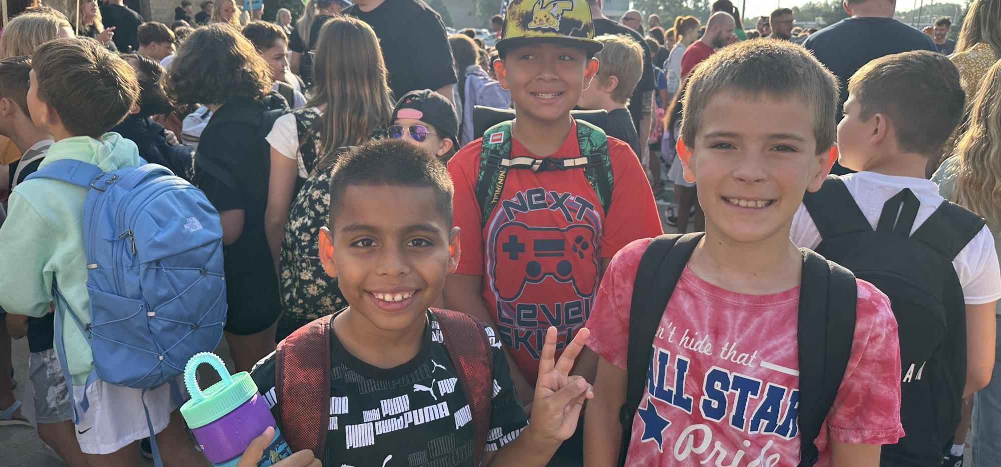 students on the first day of school
